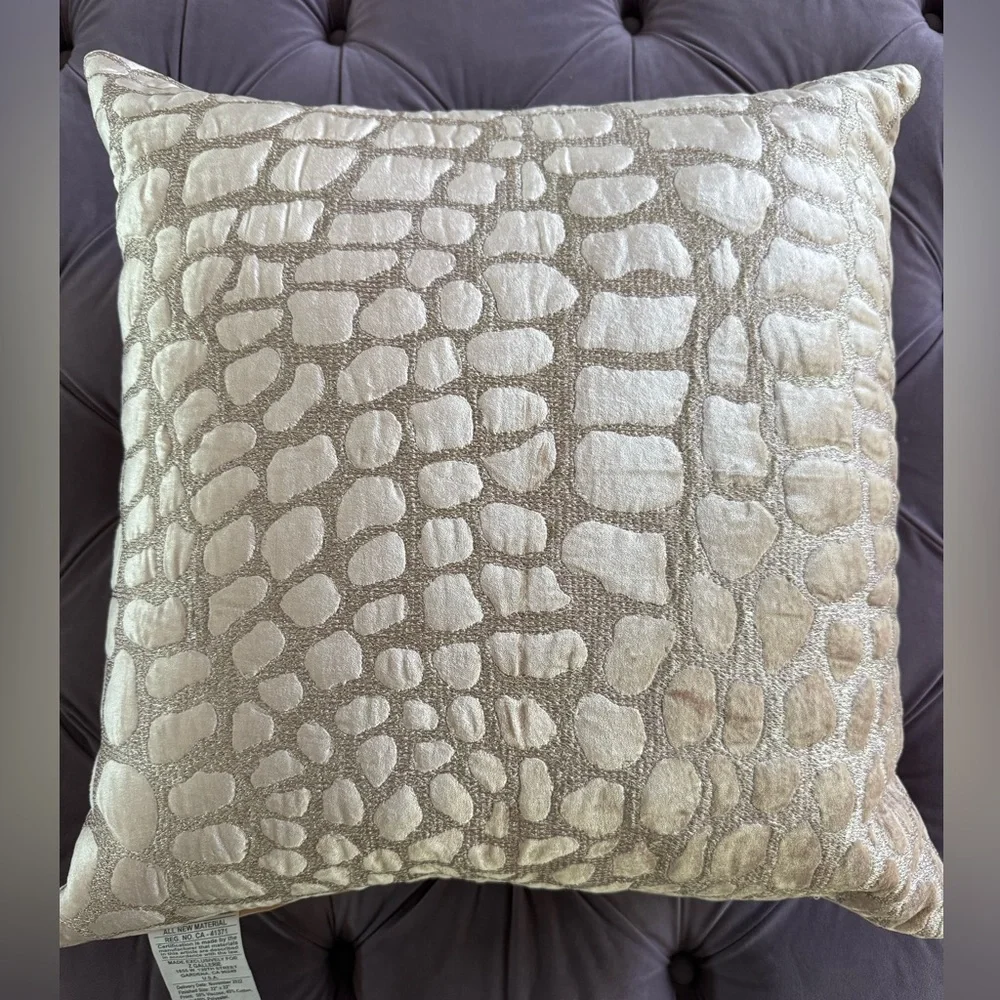 Brand new Z Gallerie 22” Blush Croc embossed throw pillow